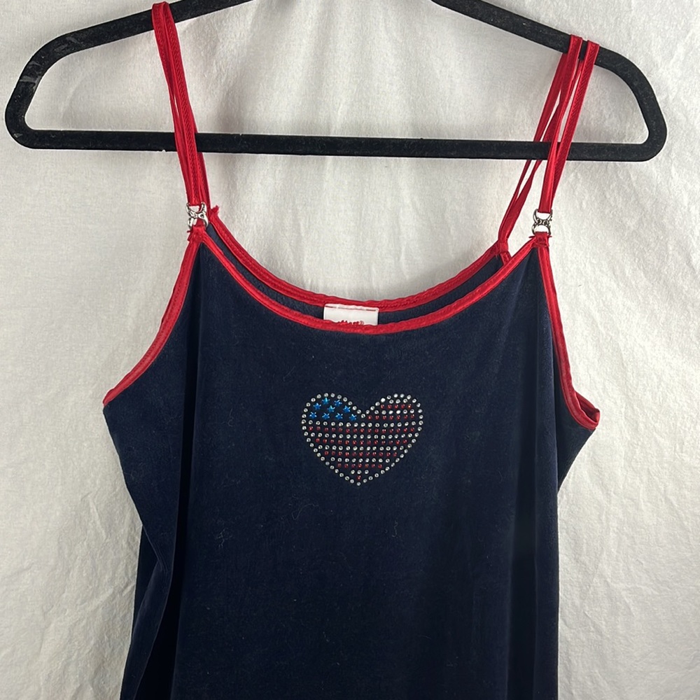 Vintage Navy and Red Dress with Heart Detail